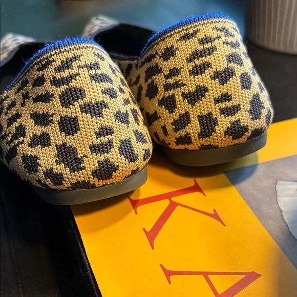 Rothy's Black and Tan Leopard Flats pointy toe - Picture 7 of 7